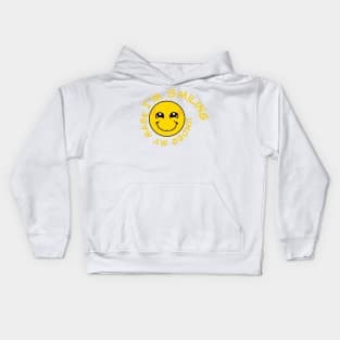 i'm smiling under my mask Kids Hoodie